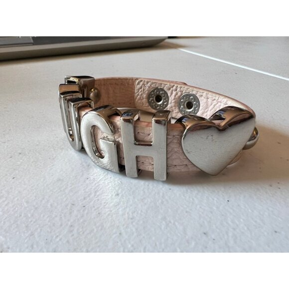 BCB Generation Light Pink Leather TOUGH <3 Bracelet with Snap Closure - Picture 3 of 6